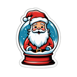 snow globe santa SVG PNG design with clean design elements