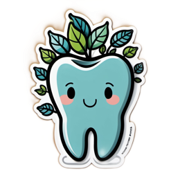 tooth plant sticker SVG PNG design