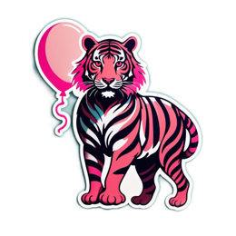 artistic tiger balloon SVG PNG design with clean design elements