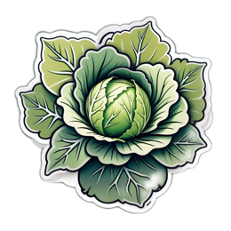 cabbage illustration SVG PNG design with clean design elements