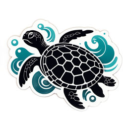 turtle wave SVG PNG design with clean design elements
