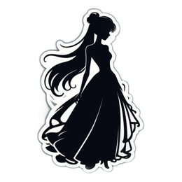silhouette dress SVG PNG design with clean design elements