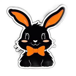 rabbit black bowtie SVG PNG design with clean design elements