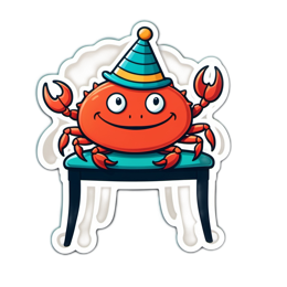 party crab SVG PNG design with clean design elements