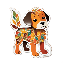 sticker leafy dog SVG PNG design