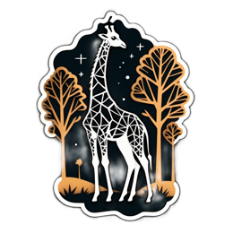 giraffe trees SVG PNG design with clean design elements