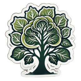 leaf tree SVG PNG design with green floral elements