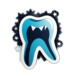 tooth sticker SVG PNG design with clean design elements