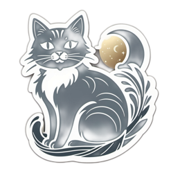 cat moon SVG PNG design with clean design elements