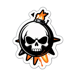 skull bomb SVG PNG design with clean design elements