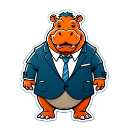 hippo cartoon business SVG PNG design