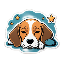sticker dog sleeping SVG PNG design with clean design elements