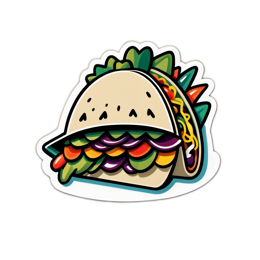 taco colorful sticker SVG PNG design with clean design elements