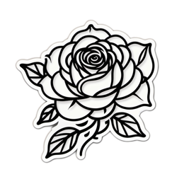 roses blackandwhite sticker floral SVG PNG design with clean design elements, black and white floral elements
