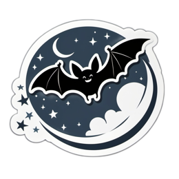 bat nightsky SVG PNG design with clean design elements