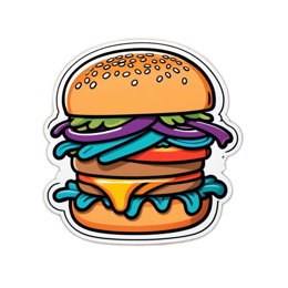 burger colorful layers SVG PNG design with clean design elements