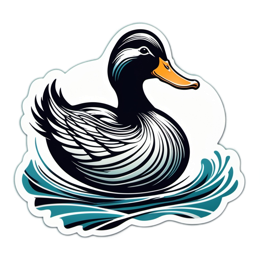 duck waterwaves sticker SVG PNG design with clean design elements