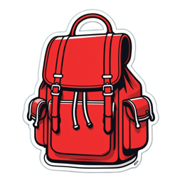 backpack red SVG PNG design with clean design elements