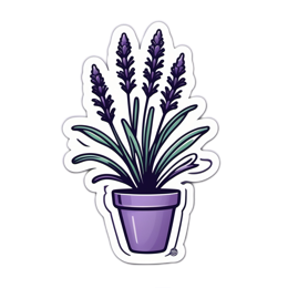 purple potted lavender SVG PNG design with clean design elements