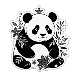 blackandwhite panda SVG PNG design with clean design elements