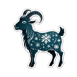 winter goat SVG PNG design with clean design elements