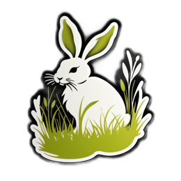 rabbit grass SVG PNG design with clean design elements