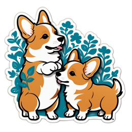 corgis playful nature SVG PNG design with clean design elements
