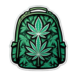 sticker leaf backpack SVG PNG design with green floral elements