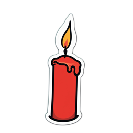 candle red flame SVG PNG design with clean design elements