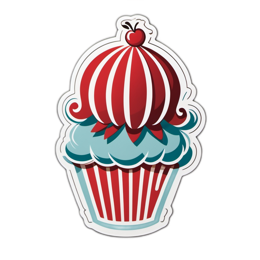 cupcake redblue SVG PNG design with clean design elements