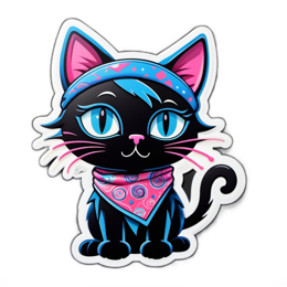 sticker cuteblackcat SVG PNG design
