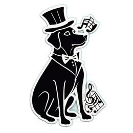 dog music sticker SVG PNG design