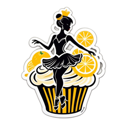 cupcake ballerina lemon SVG PNG design with clean design elements