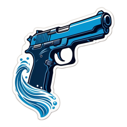 sticker bluegun waterwave SVG PNG design with clean design elements