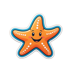 sticker starfish smile SVG PNG design
