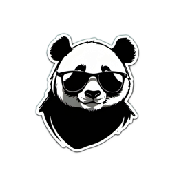 panda sunglasses SVG PNG design with clean design elements