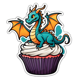 dragon cupcake SVG PNG design with clean design elements