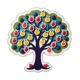 fruit tree sticker SVG PNG design