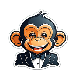 artful monkey SVG PNG design with clean design elements