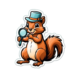 squirrel investigator SVG PNG design with clean design elements