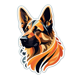 german shepherd portrait SVG PNG design with clean design elements