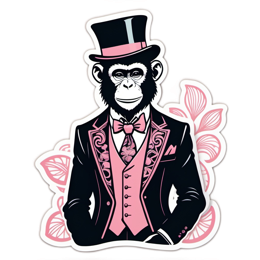 monkey formalwear SVG PNG design with clean design elements