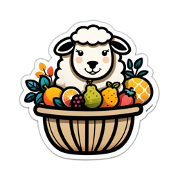 fruit basket sheep SVG PNG design