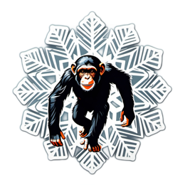winter monkey SVG PNG design with clean design elements