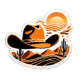 sunset cowboyhat SVG PNG design with clean design elements