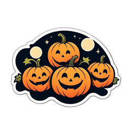 pumpkins nightsky SVG PNG design with clean design elements