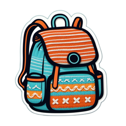 backpack pattern colorful SVG PNG design with clean design elements