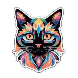 artistic vibrant cat SVG PNG design with clean design elements