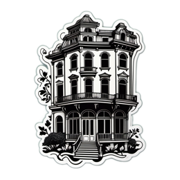 sticker victorianhouse SVG PNG design with clean design elements
