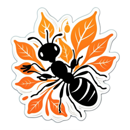 autumn ant leaves SVG PNG design with clean design elements, black and orange floral elements